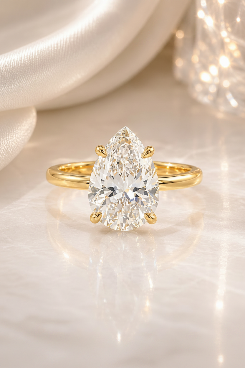 Teardrop Solitaire Ring