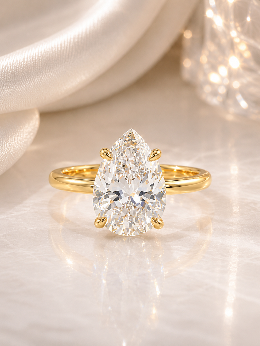 Teardrop Solitaire Ring