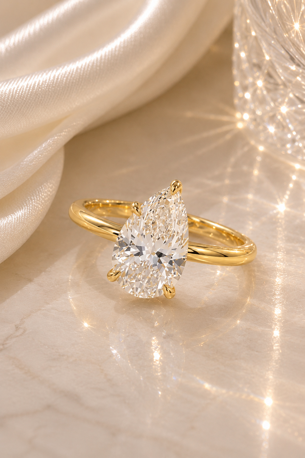 Teardrop Solitaire Ring